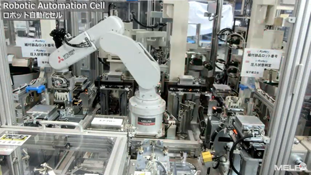 Lắp ráp công tắc từ trong một quy trình sản xuất tự động – thông minh với Robot Mitsubishi Electric