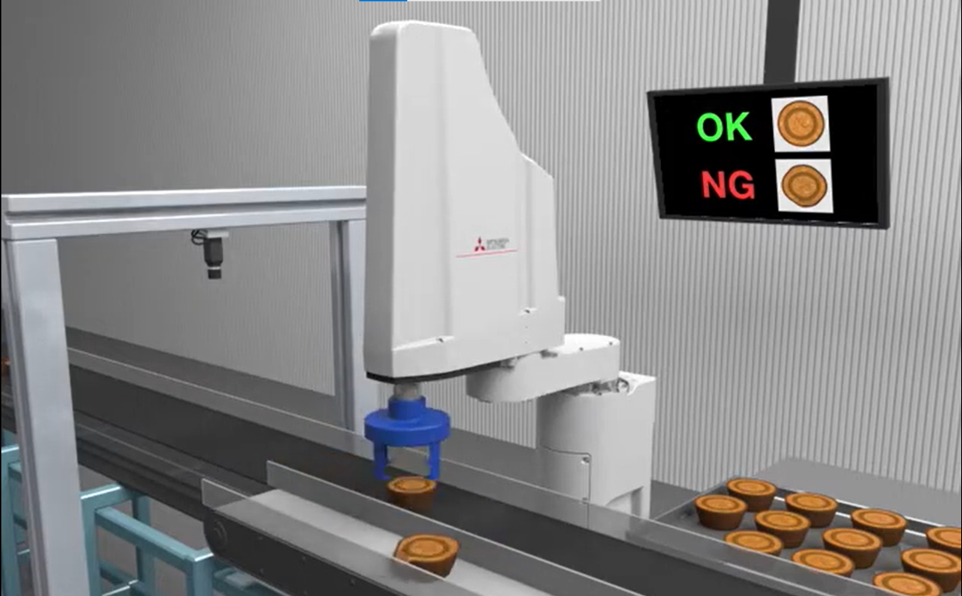 Mitsubishi Electric’s AI Robot – Smartly selecting tart cups and arranging on trays