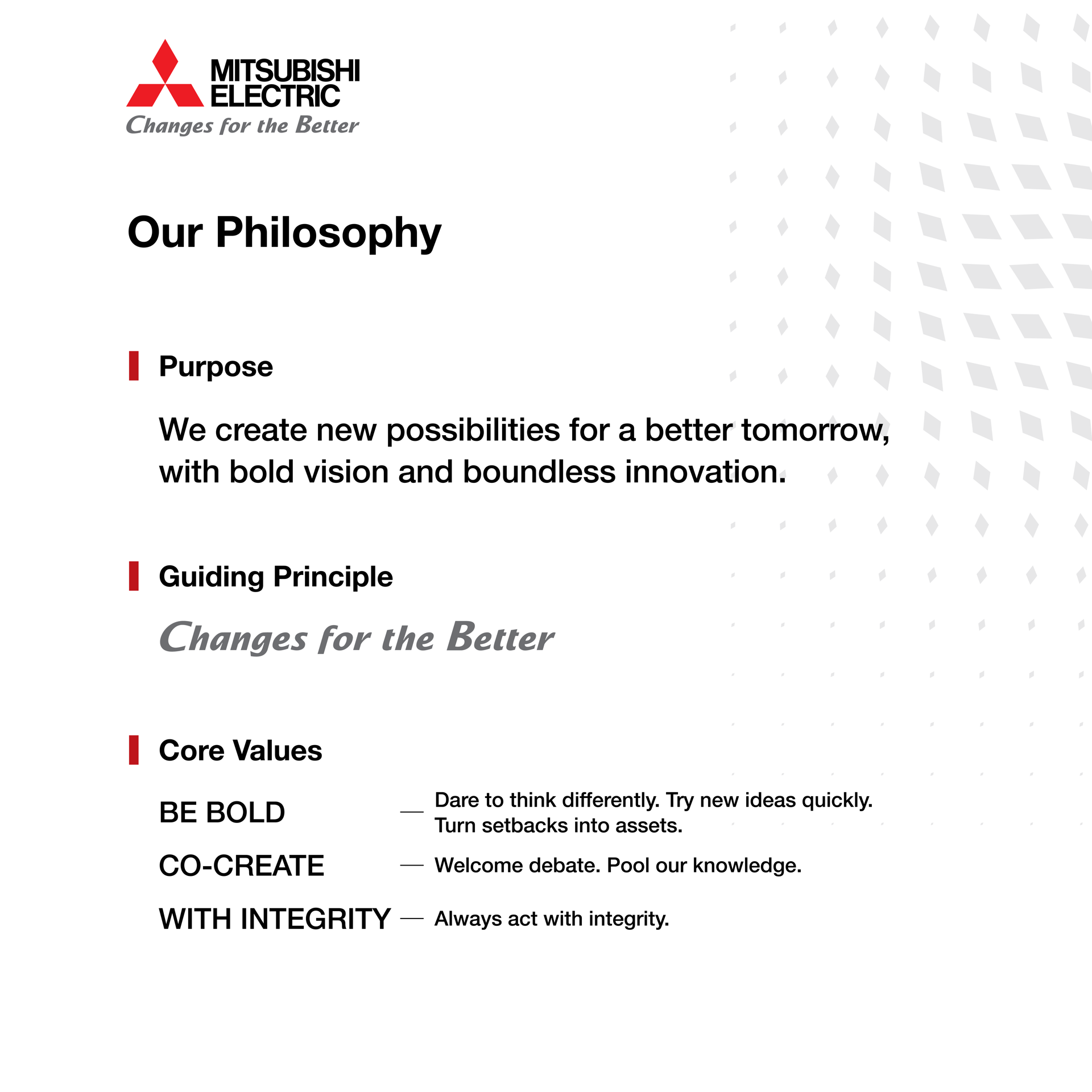 Tập đoàn Mitsubishi Electric ra mắt Triết lý Doanh nghiệp mới
